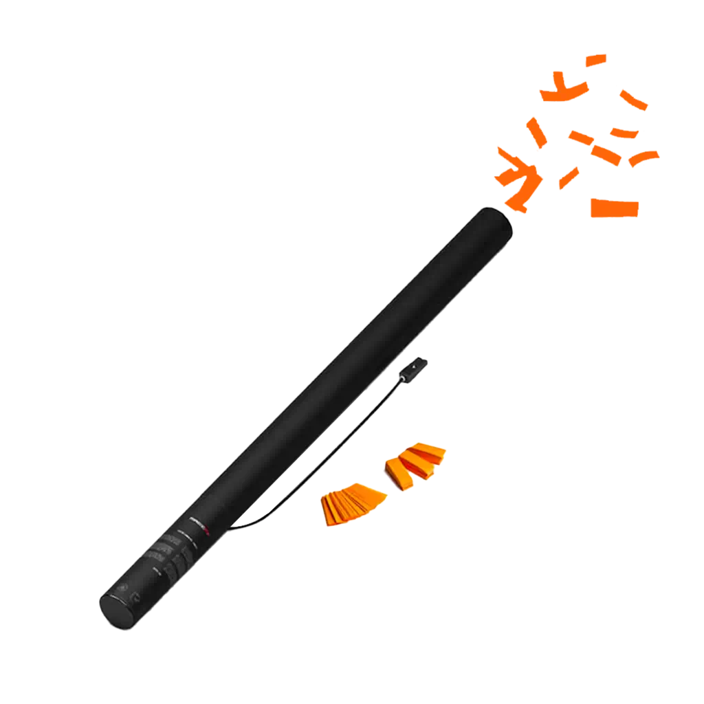 Oranje elektrisch confetti pistool 80 cm