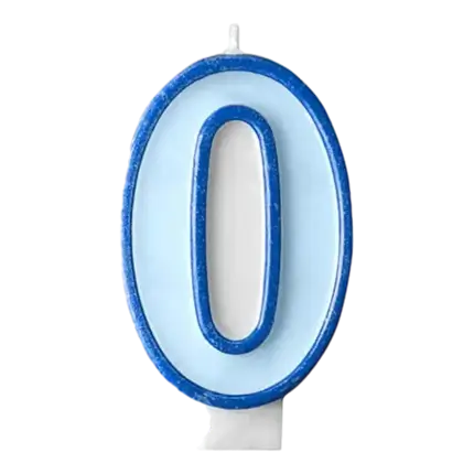 Verjaardagskaars nummer 0 blauw