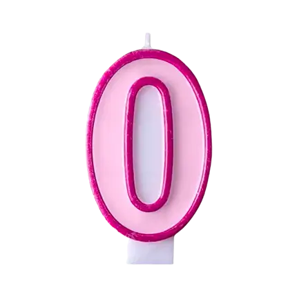Verjaardagskaars nummer 0 roze
