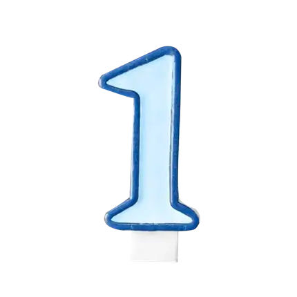 Verjaardagskaars nummer 1 blauw