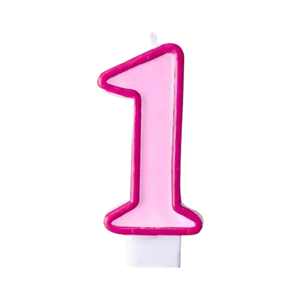 Verjaardagskaars nummer 1 roze