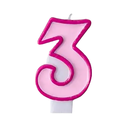 Verjaardagskaars nummer 3 roze