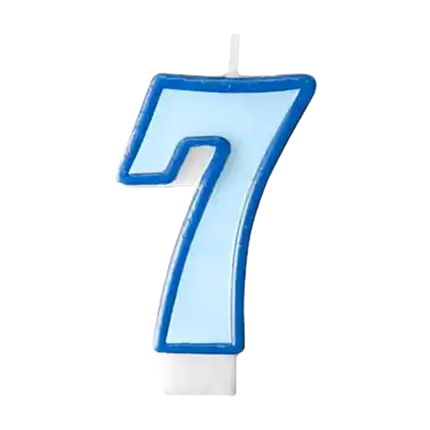 Verjaardagskaars nummer 7 blauw