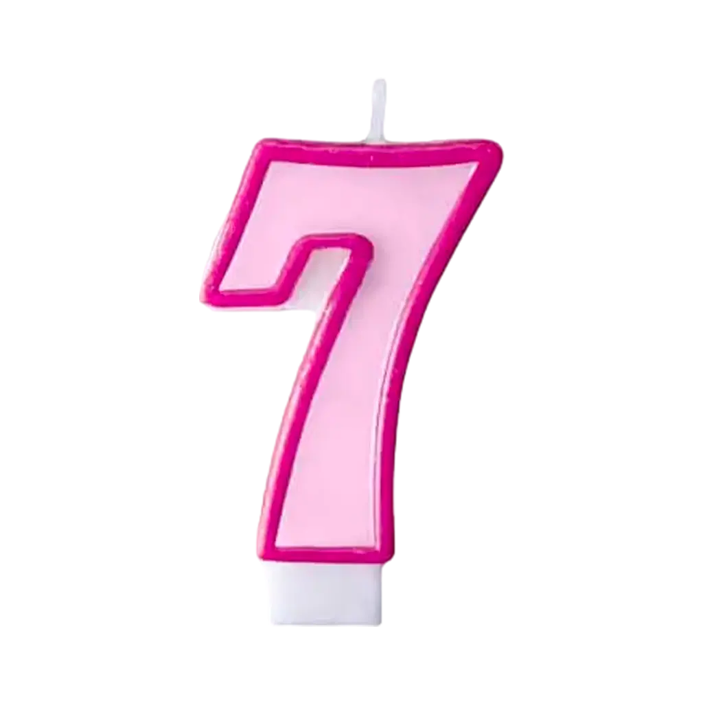 Verjaardagskaars nummer 7 roze