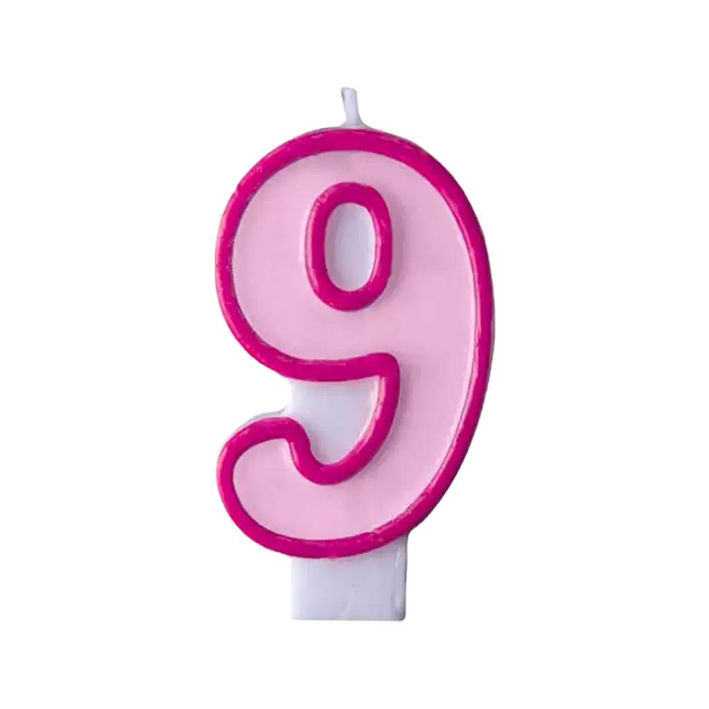 Verjaardagskaars nummer 9 roze