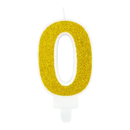 Verjaardagskaars nummer 0 goud