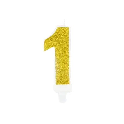 Verjaardagskaars nummer 1 goud