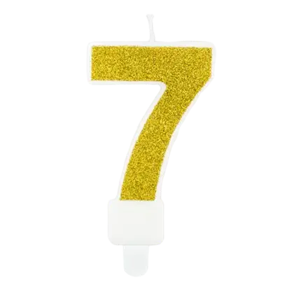 Verjaardagskaars nummer 7 goud
