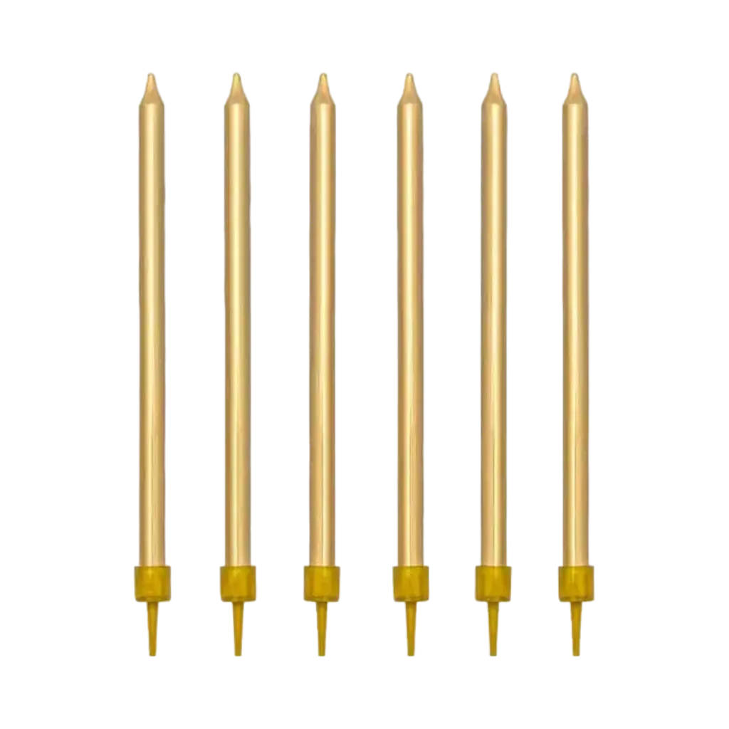 12 gouden verjaardagskaarsen (12,5cm)