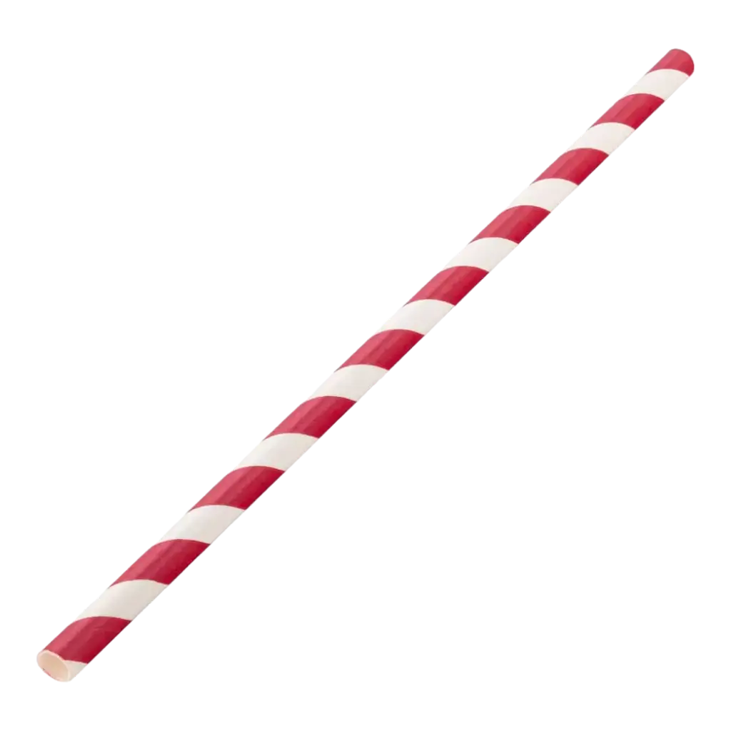 Rood gestreept papieren rietje 20cm /ø6mm (250 stuks)