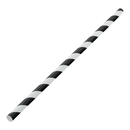 Zwart gestreept papieren rietje 20cm /ø6mm (250 stuks)
