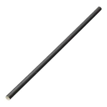 Papieren rietje zwart 20cm /ø6mm (100 stuks)