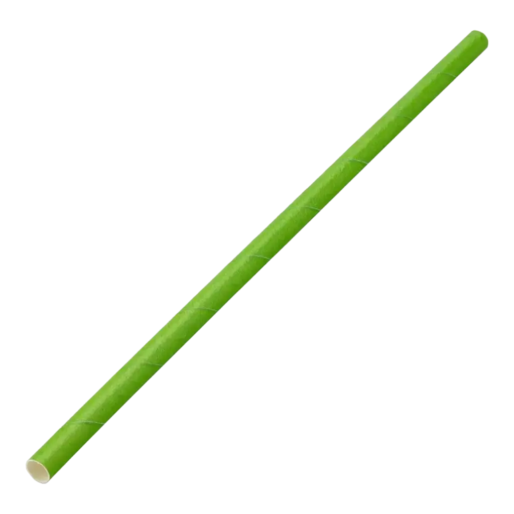 Papieren rietje groen 20cm /ø6mm (250 stuks)
