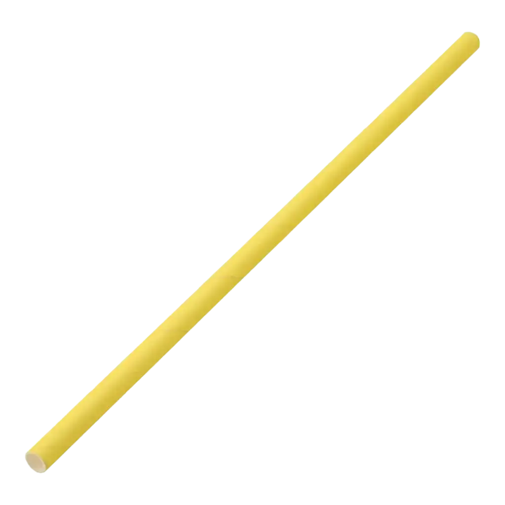 Papieren rietje geel 20cm /ø6mm (250 stuks)
