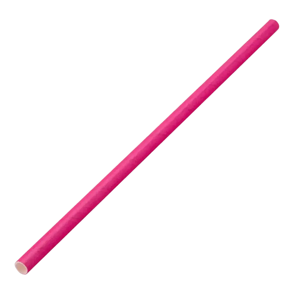 Papieren rietje roze 20cm /ø6mm (250 stuks)