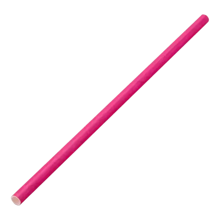 Papieren rietje roze 20cm /ø6mm (250 stuks)