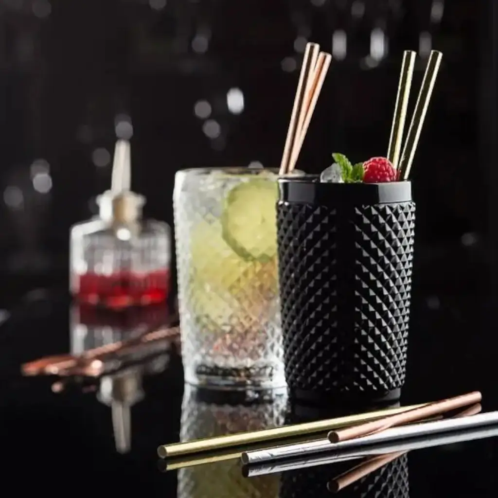 Papieren rietje Zilver/Zilver 20cm /ø6mm (250 stuks)