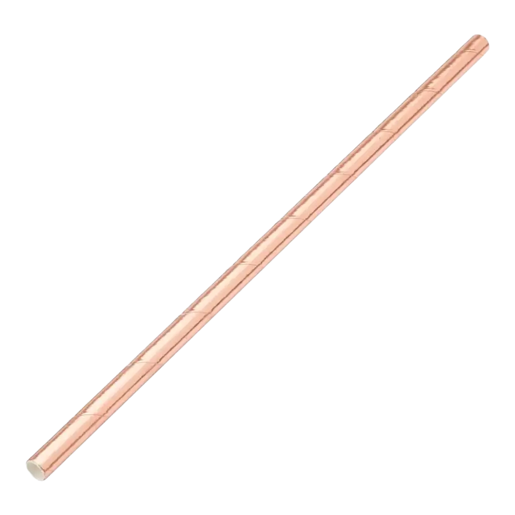 Papieren rietje roségoud 20cm /ø6mm (250 stuks)