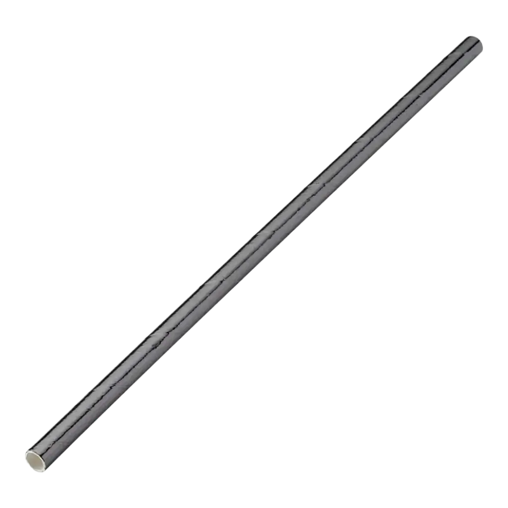 Zwart metallic papieren rietje 20cm /ø6mm (250 stuks)