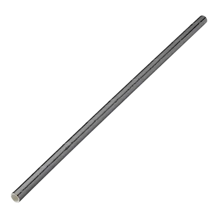 Zwart metallic papieren rietje 20cm /ø6mm (250 stuks)