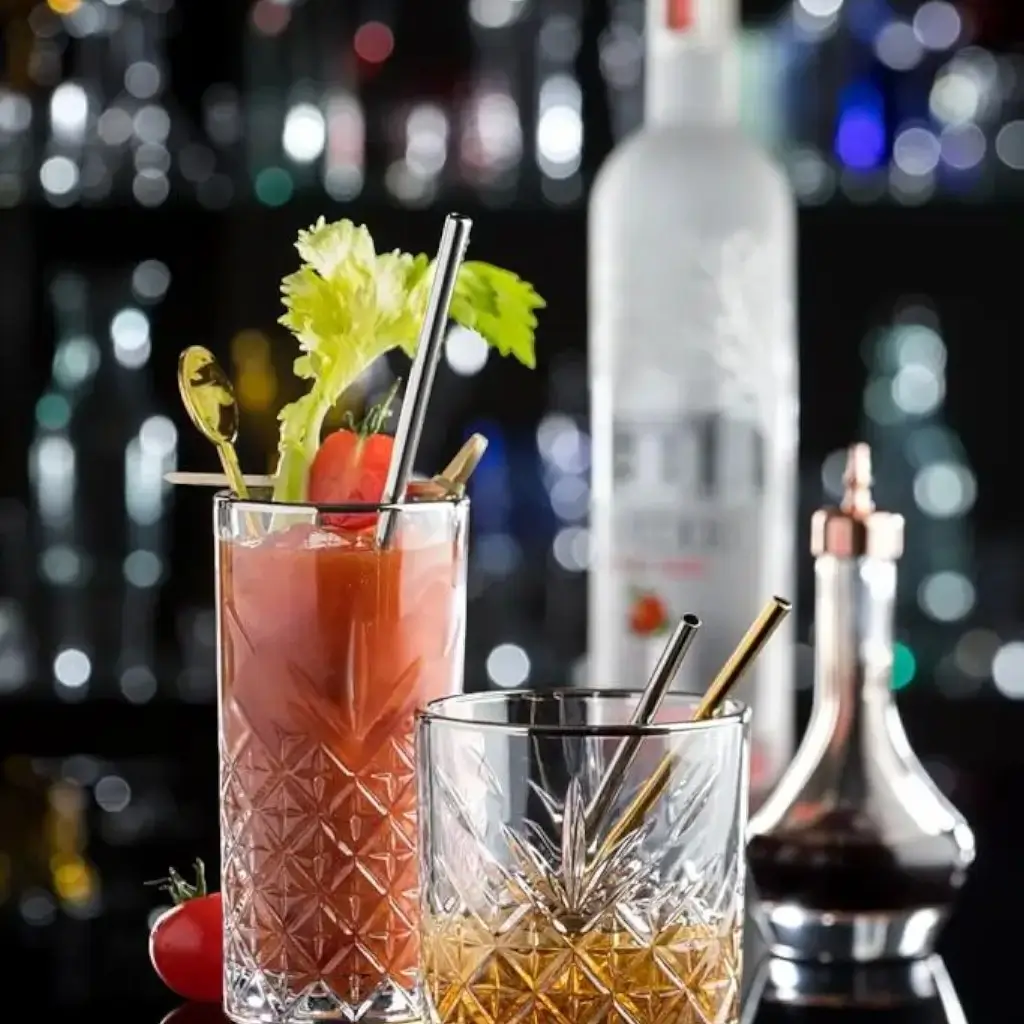 Herbruikbaar roestvrij stalen rietje Goud 14cm /ø6mm (12st)