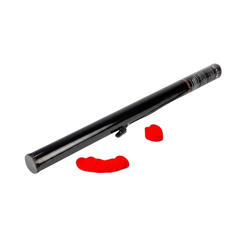 Elektrisch confetti pistool Rood hart 80 cm