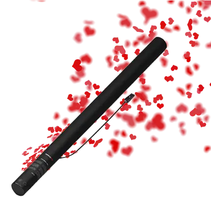 Elektrisch confetti pistool Rood hart 80 cm
