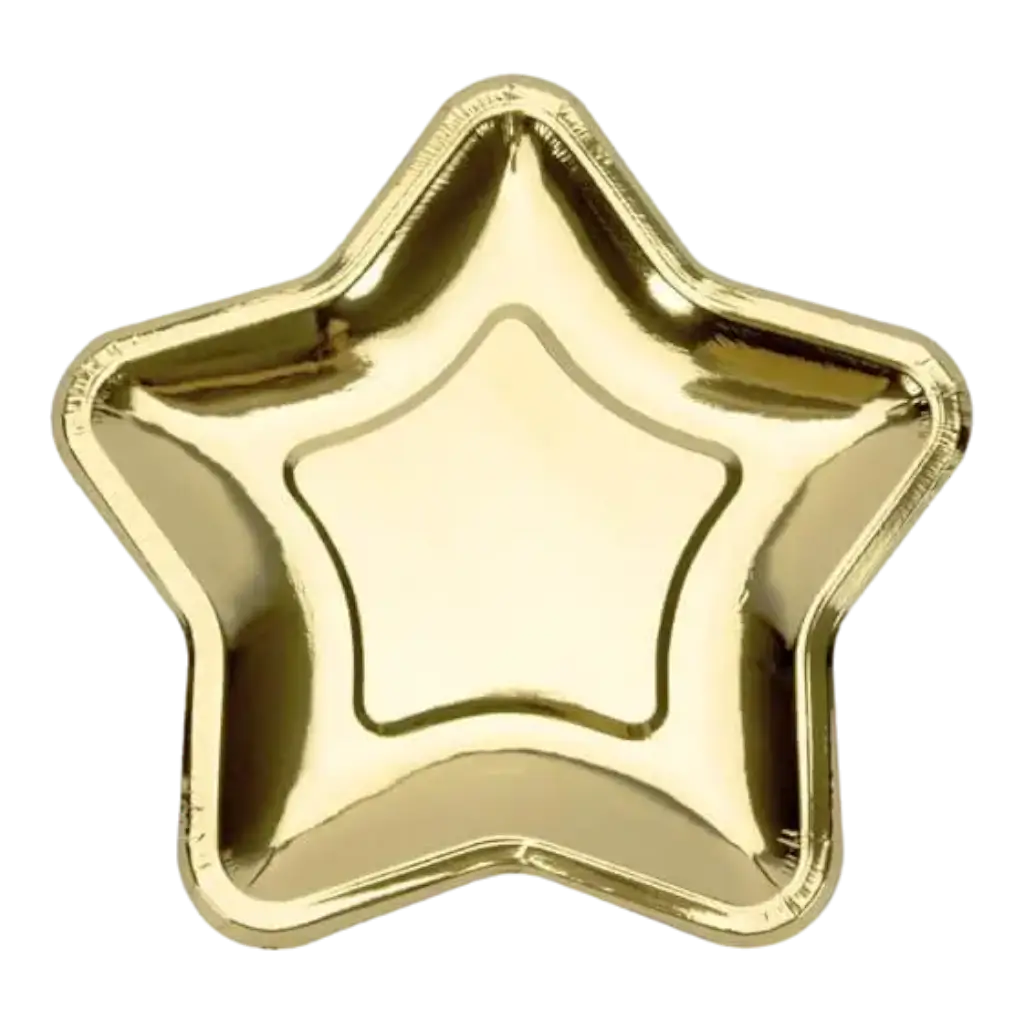 Gouden ster papieren bord (set van 6)