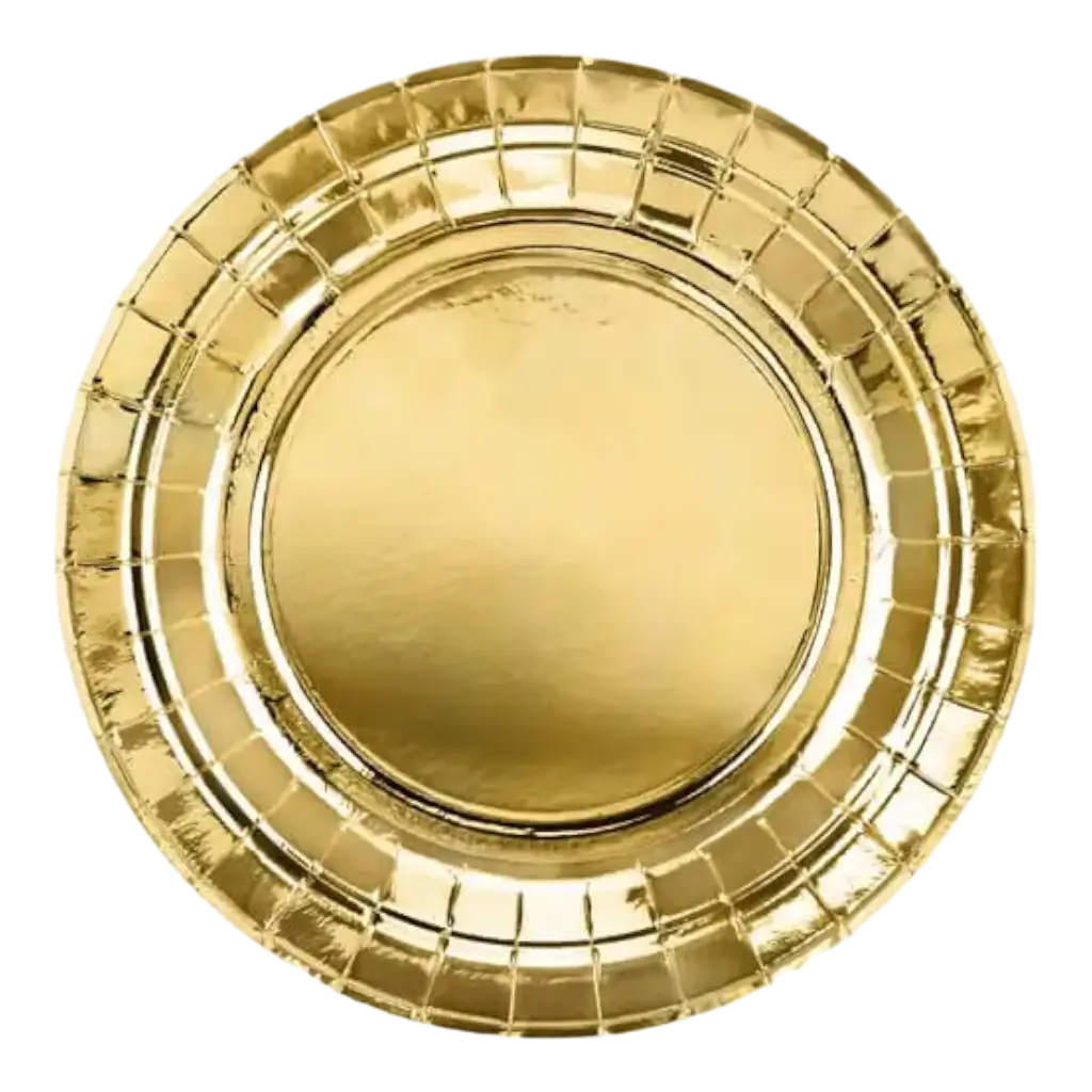 Rond papieren bord goud ø18cm (Set van 6)
