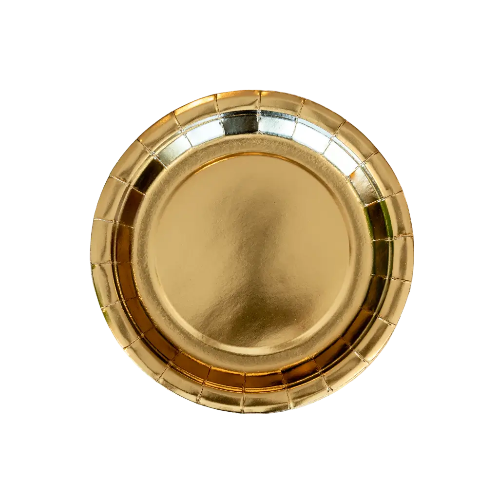 Rond papieren bord goud ø23cm (Set van 6)