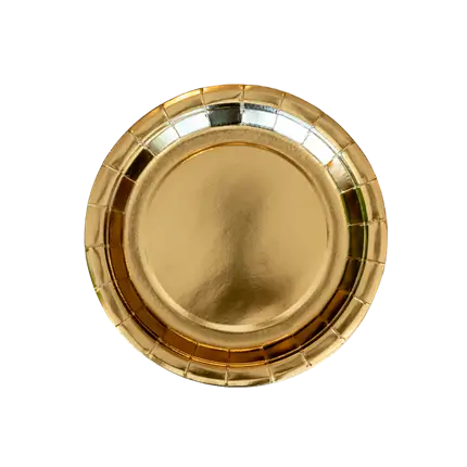 Rond papieren bord goud ø23cm (Set van 6)