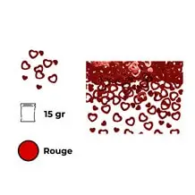 Confettis hart rood metallic (15gr)