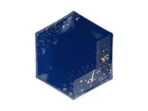 Blauw papieren bord met goudmotief (set van 6)