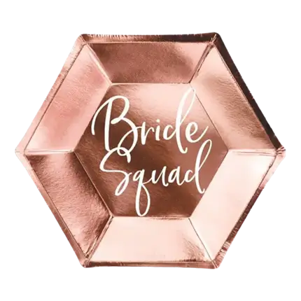 BRIDE SQUAD papieren bord Rose Gold (set van 6)