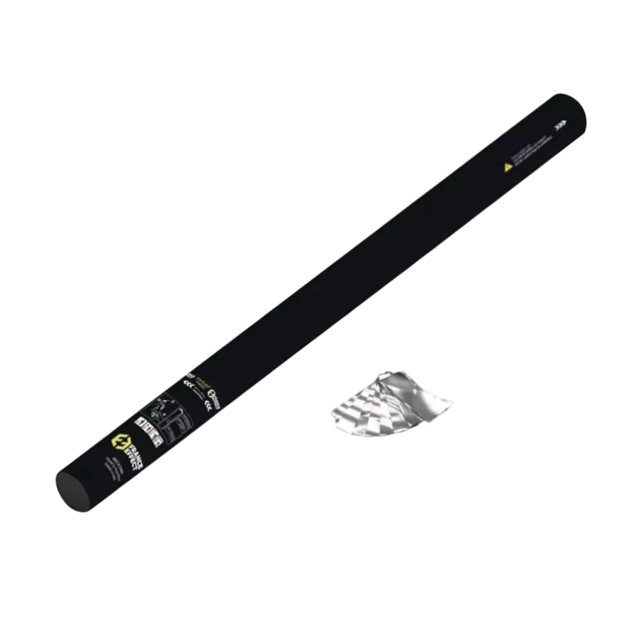 Confettikanon Handmatig 80 cm - Zilver Metallic