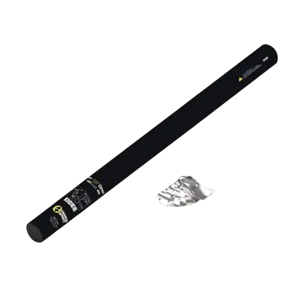 Confettikanon Handmatig 80 cm - Zilver Metallic