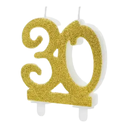 30 jaar oude gouden verjaardagskaars