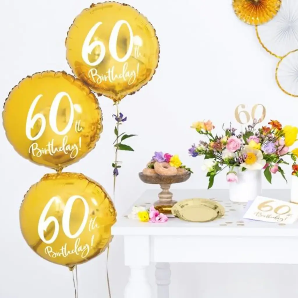 60ste verjaardag ballon goud ø45cm