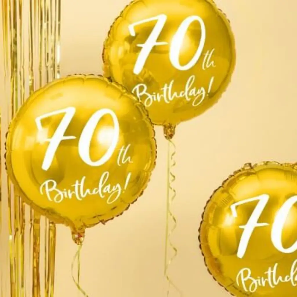 70ste verjaardag ballon goud ø45cm