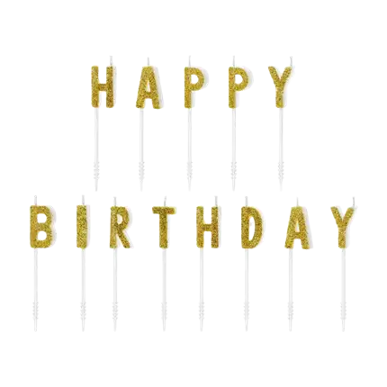 HAPPY BIRTHDAY kaars Goud