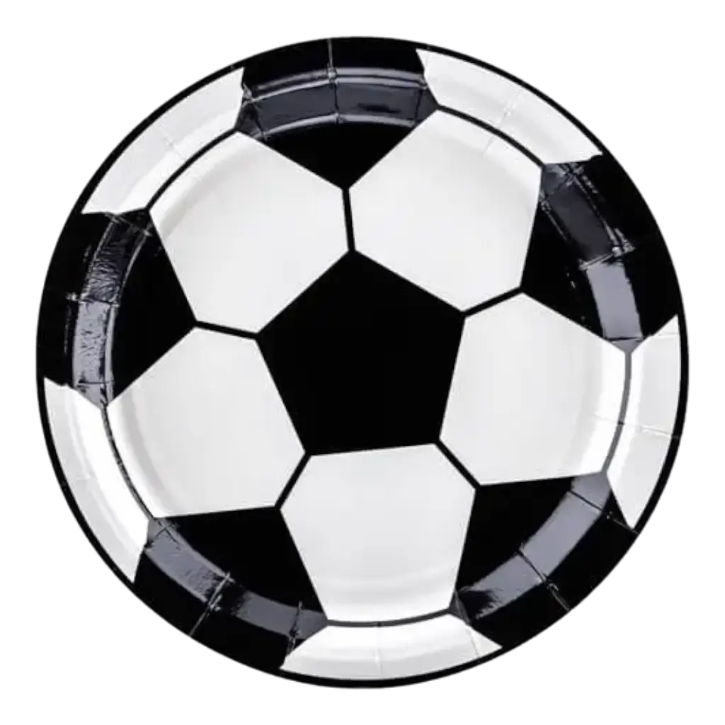 Rond papieren bord Voetbal ø18cm (Set van 6)