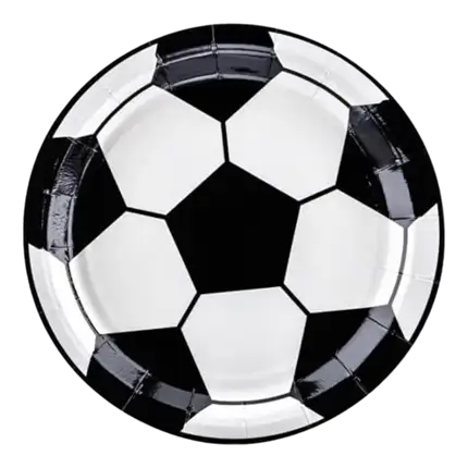 Rond papieren bord Voetbal ø18cm (Set van 6)
