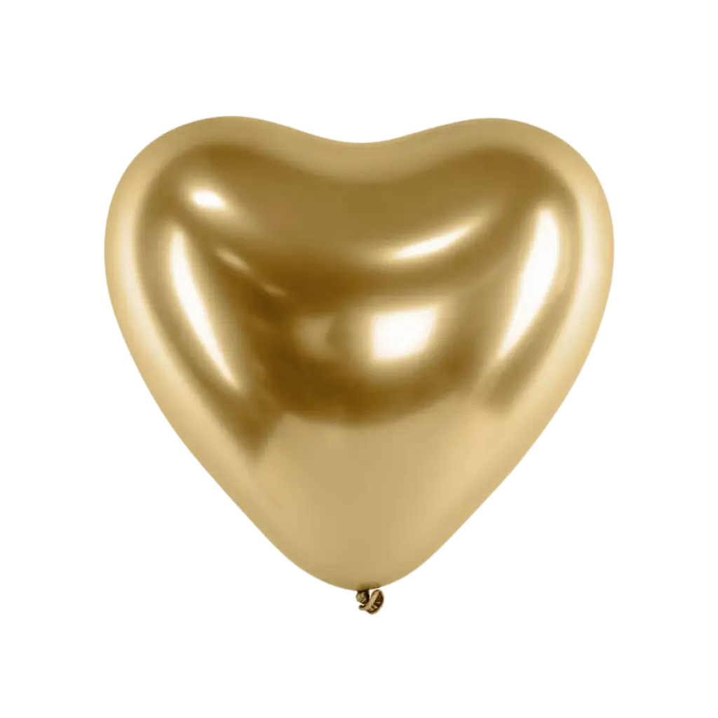 Set van 50 metallic gouden hart ballonnen