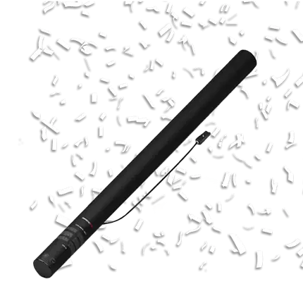 Wit elektrisch confetti pistool 80 cm 100% biologisch afbreekbaar