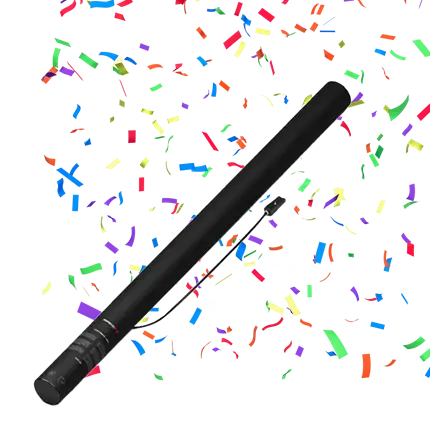 Elektrisch confetti pistool multi 80 cm 100% biologisch afbreekbaar