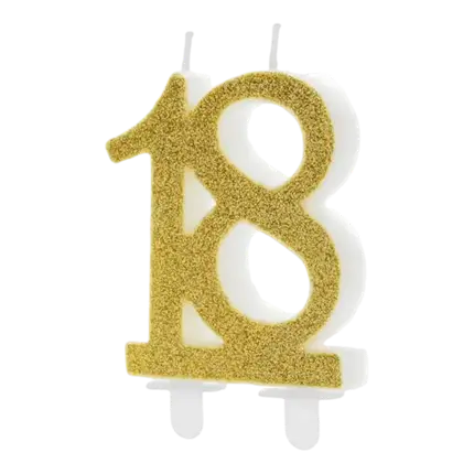 18 jaar oude gouden verjaardagskaars