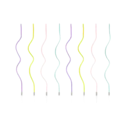 8 gemengde gekrulde verjaardagskaarsen (14cm)