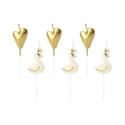 Mooie verjaardagskaarsen in goud (set van 6)