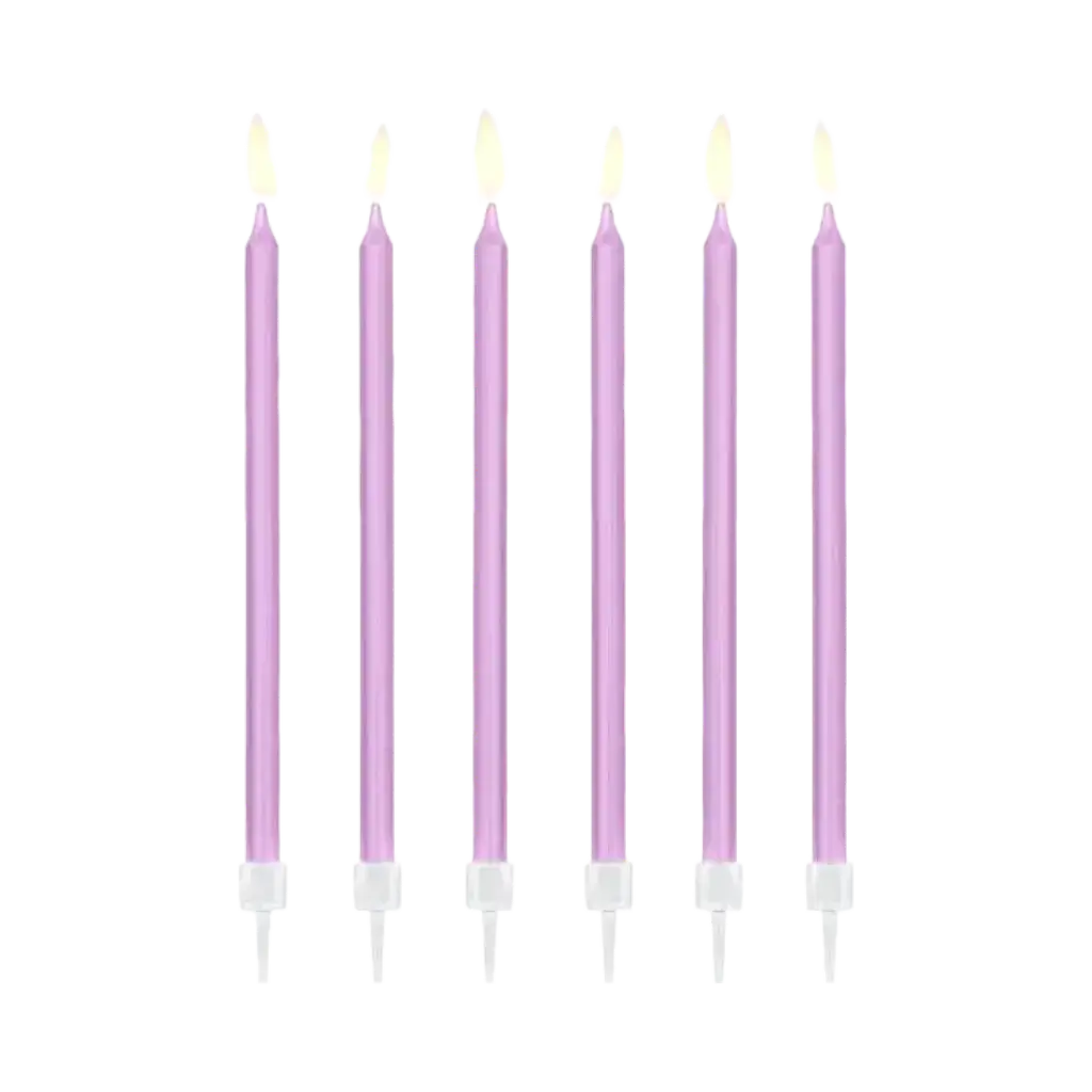 12 paarse verjaardagskaarsen (14cm)