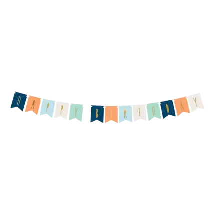 Gelukkige verjaardagsslinger in multicolor met gouden opschrift